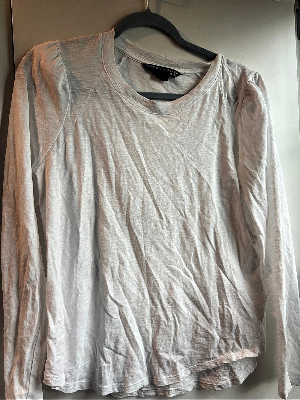 Veronica Beard Long Sleeve Tee in White Size Large